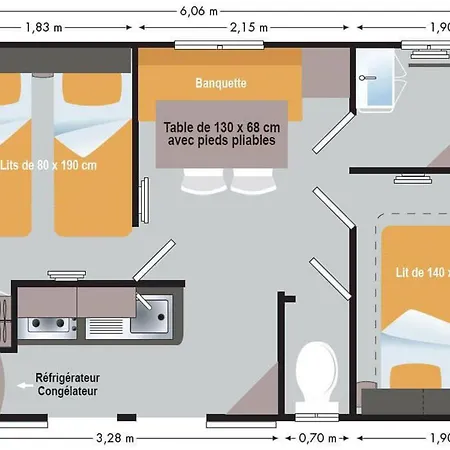Mobil Confortable Avec Rampe D'acces - 4 Personnes - Api-1-52-921 Kemp Groléjac