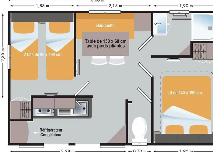 Mobil Confortable Avec Rampe D'acces - 4 Personnes - Api-1-52-921 Camping Groléjac
